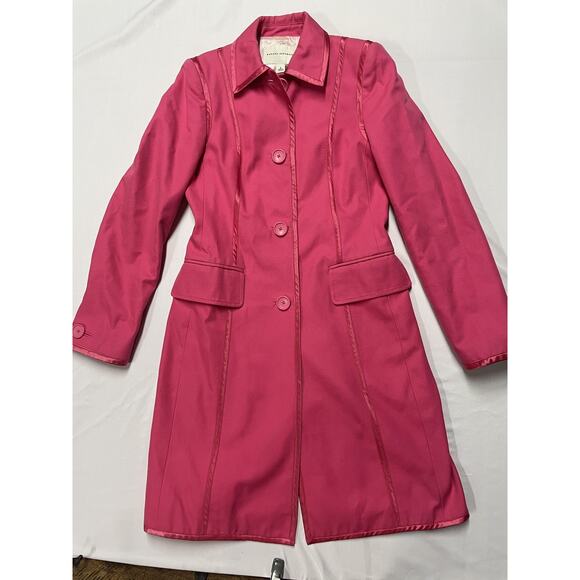 Banana Republic Jackets & Blazers - VTG Y2K Banana Republic Pink Trench Coat Womens S Coquette Preppy Chic